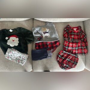 Festive Reindeer Sweater and Plaid Shirt Set